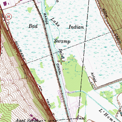 Topographic Map of Montour Falls Yacht Club, NY
