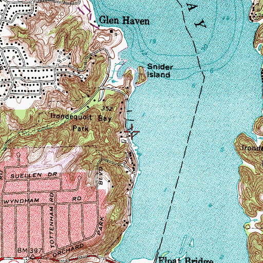 Topographic Map of Sutter's Marina, NY