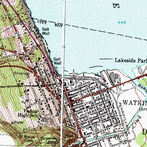 Topographic Map of Village Marina, NY