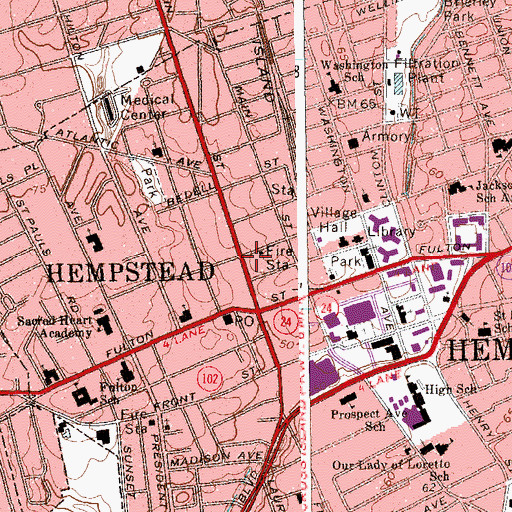 Topographic Map of African American Museum, NY
