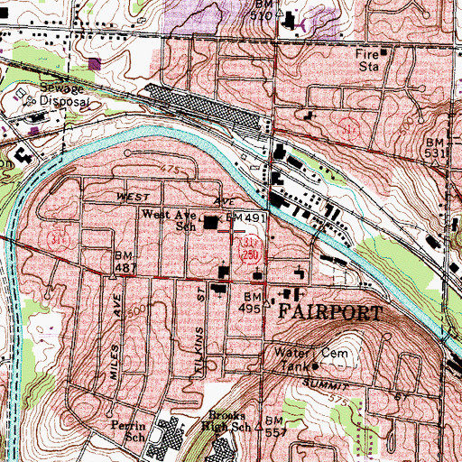 Topographic Map of Fairport Museum, NY