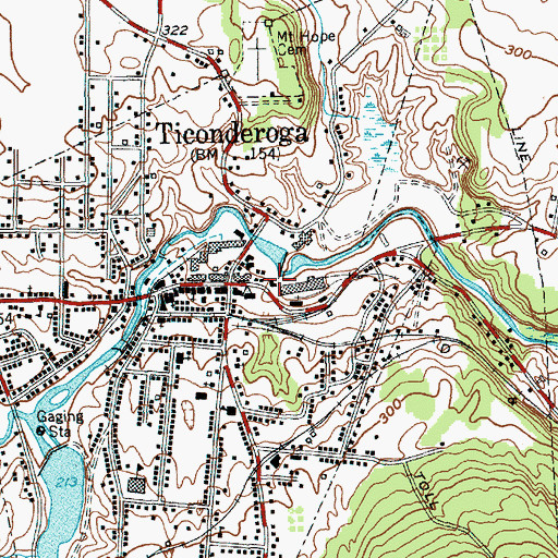 Topographic Map of Ticonderoga Heritage Museum, NY