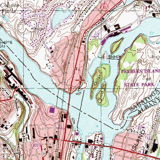 Topographic Map of Waterford Historical Museum, NY