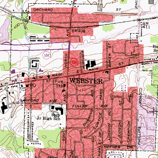 Topographic Map of Webster Museum, NY