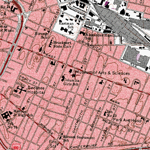 Topographic Map of Strasenburgh Planetarium, NY