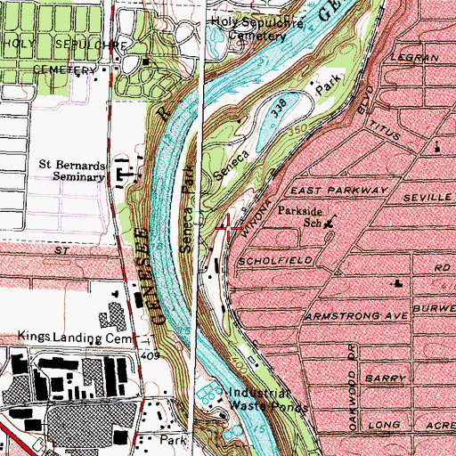 Topographic Map of Seneca Park Zoo, NY