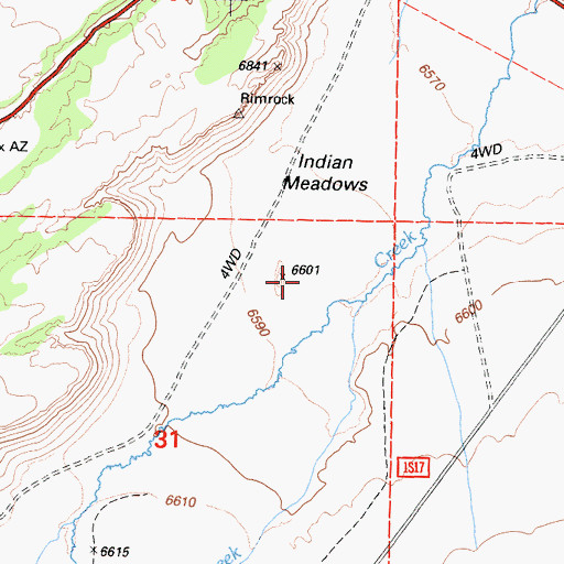 Topographic Map of Indian Meadow, CA