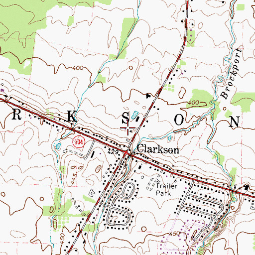 Topographic Map of Town of Clarkson Courthouse, NY