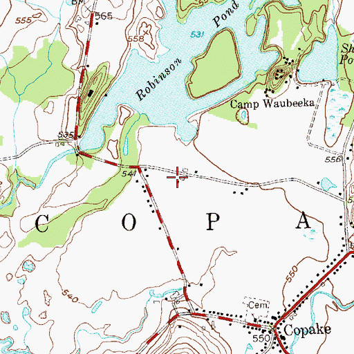 Topographic Map of Copake Town Offices, NY