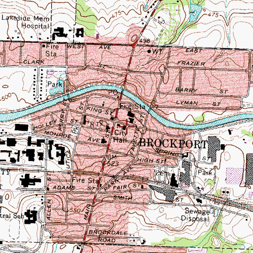Topographic Map of Sweden Town Offices, NY