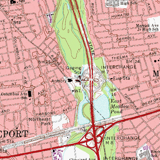 Topographic Map of Freeport Armory, NY