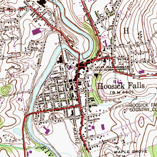 Topographic Map of Hoosick Falls Armory (historical), NY