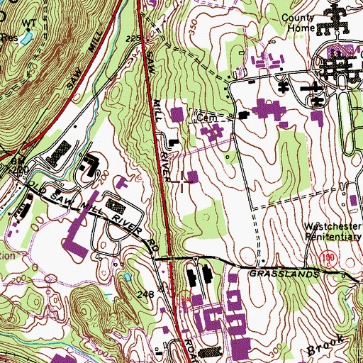 Topographic Map of Valhalla Armory, NY