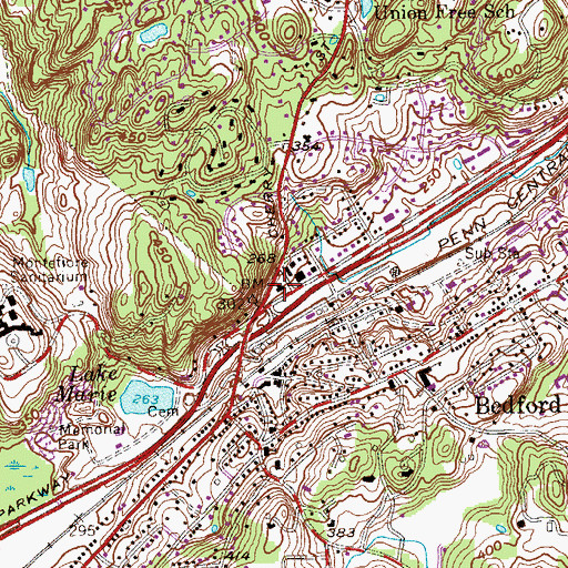 Topographic Map of Bedford Town House, NY