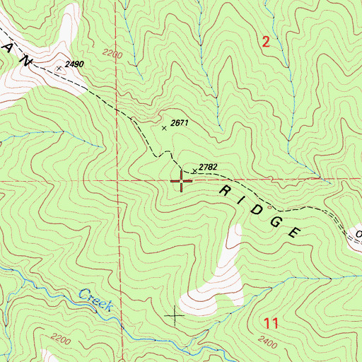 Topographic Map of Indian Ridge, CA