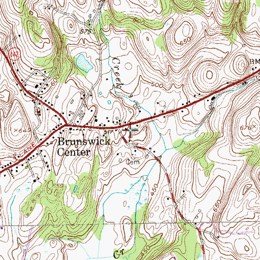 Topographic Map of Brunswick Town Hall, NY