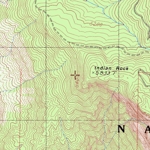 Topographic Map of Indian Rock, CA