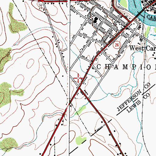 Topographic Map of Champion Town Hall, NY
