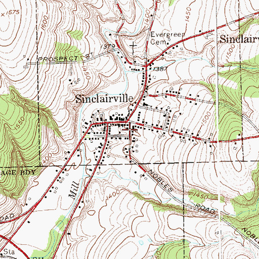 Topographic Map of Charlotte Town Hall, NY