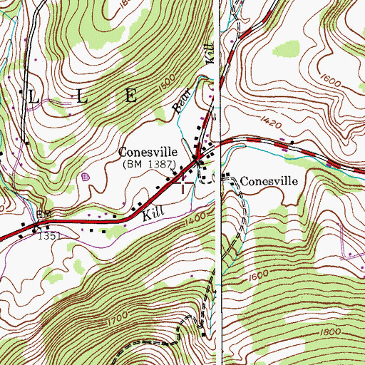 Topographic Map of Conesville Town Hall, NY