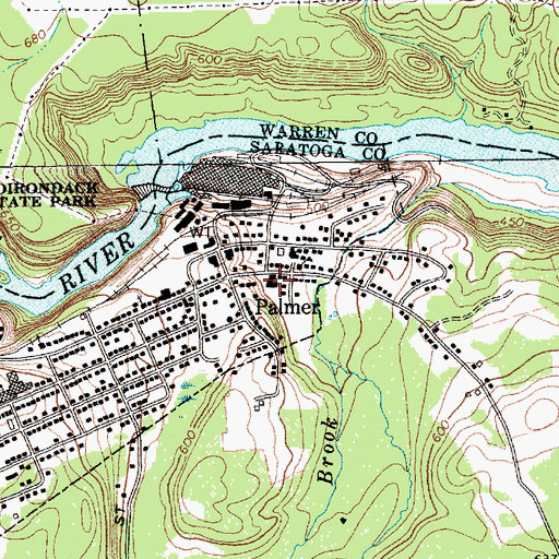 Topographic Map of Corinth Town Hall, NY