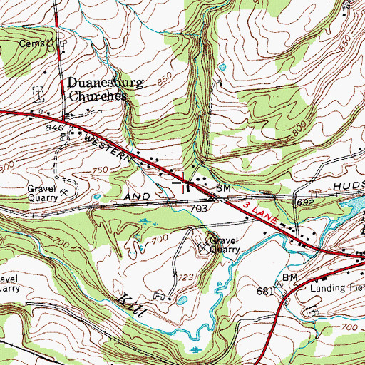Topographic Map of Duanesburg Town Hall, NY