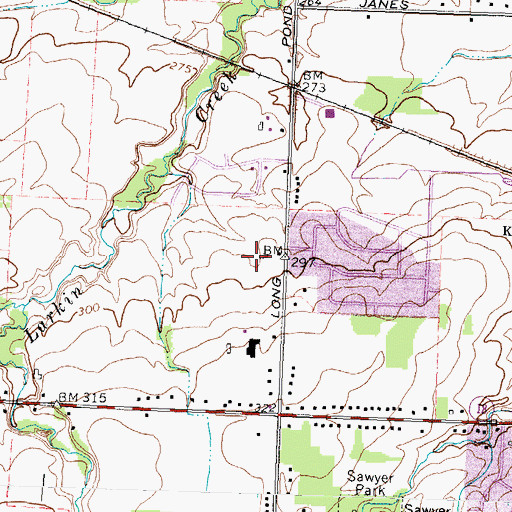 Topographic Map of Greece Town Hall, NY