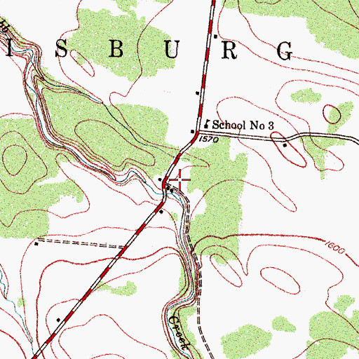 Topographic Map of Harrisburg Town Hall, NY