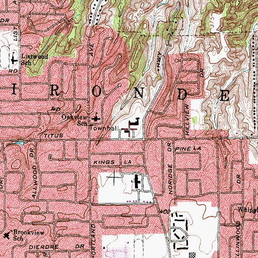 Topographic Map of Irondequoit Town Hall, NY