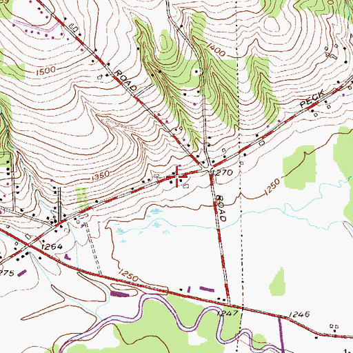 Topographic Map of Kiatone Town Hall, NY