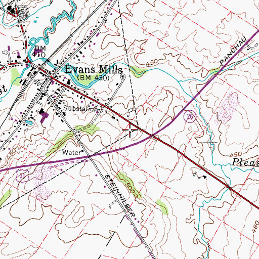 Topographic Map of LeRay Town Hall, NY