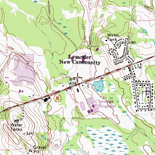 Topographic Map of Lysander Town Hall, NY