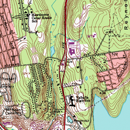 Topographic Map of Mount Pleasant Town Hall, NY