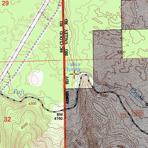 Topographic Map of Indian Spring, CA