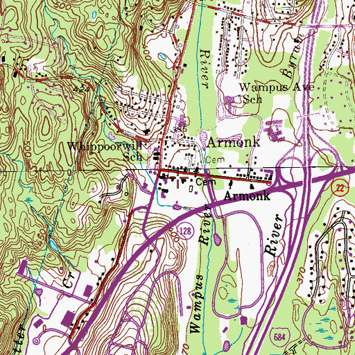 Topographic Map of North Castle Town Hall, NY