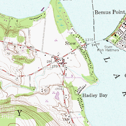 Topographic Map of North Harmony Town Hall, NY