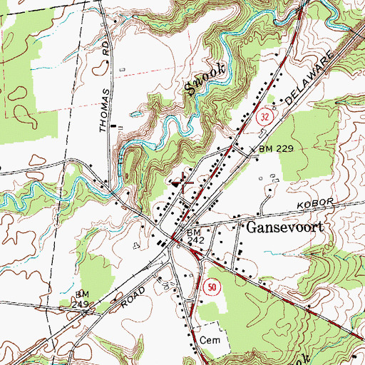 Topographic Map of Northumberland Town Hall, NY
