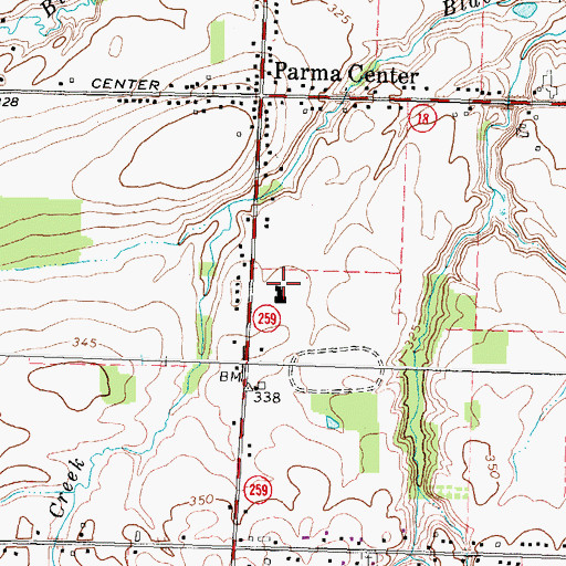 Topographic Map of Parma Town Hall, NY