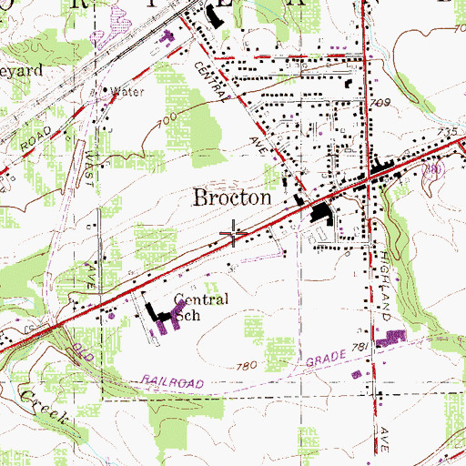 Topographic Map of Portland Town Hall, NY
