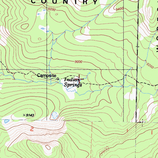 Topographic Map of Indian Springs, CA