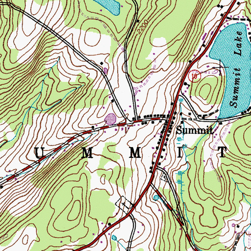 Topographic Map of Summit Town Hall, NY