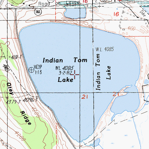 Topographic Map of Indian Tom Lake, CA