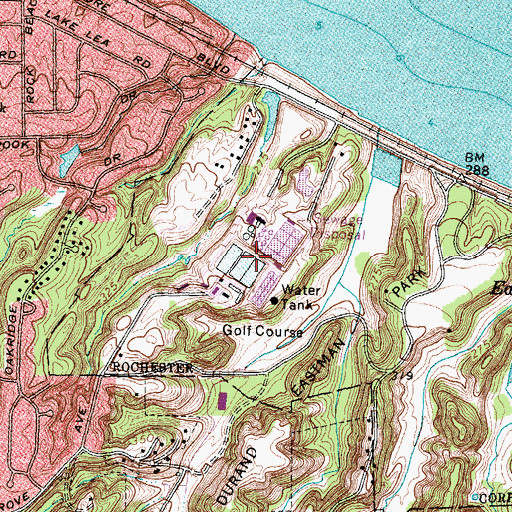 Topographic Map of Frank E Van Lare Treatment Facility, NY