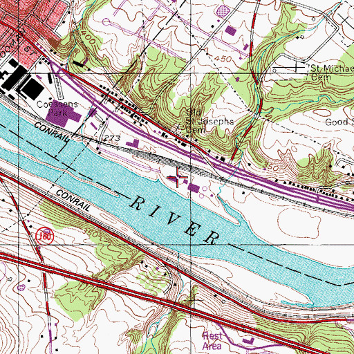 Topographic Map of Amsterdam City Wastewater Treatment Plant, NY