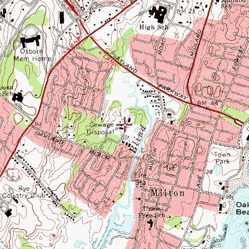 Topographic Map of Blind Brook Wastewater Treatment Plant, NY