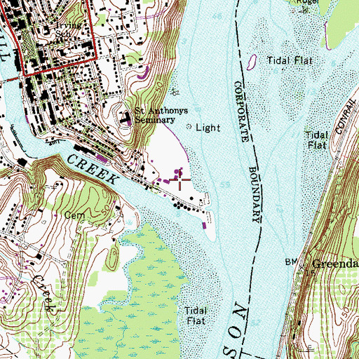 Topographic Map of Catskill Village Wastewater Treatment Plant, NY