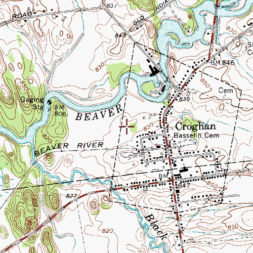 Topographic Map of Croghan Village Sewage Treatment Plant, NY