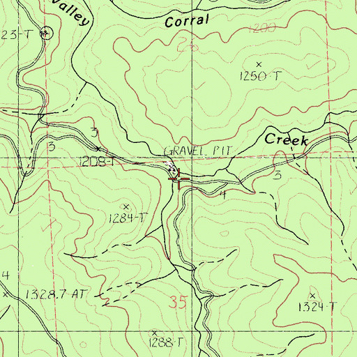 Topographic Map of Indian Valley, CA