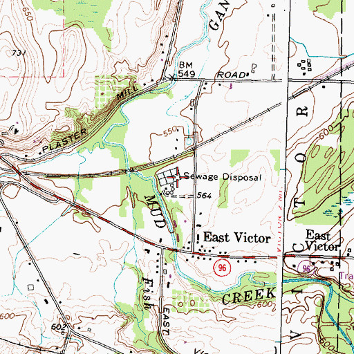 Topographic Map of Farmington Town Sewerage Treatment Plant, NY
