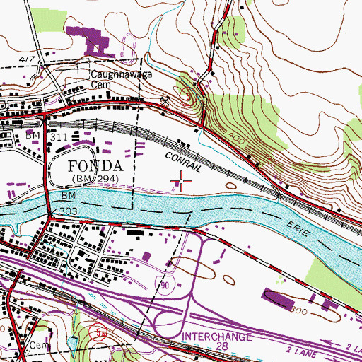 Topographic Map of Fonda - Fultonville Wastewater Treatment Plant, NY